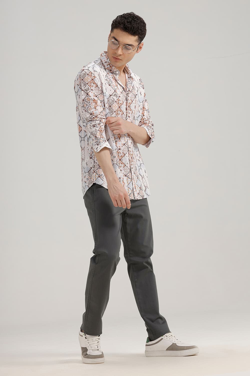 TAPERED FIT COTTON STRETCH TROUSER