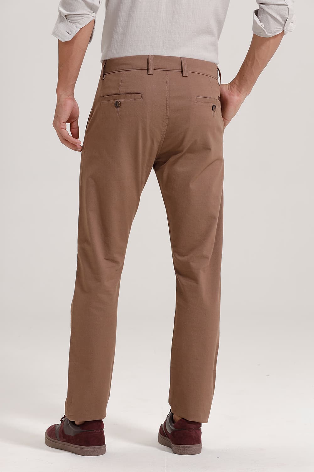 TAPERED FIT COTTON STRETCH TROUSER
