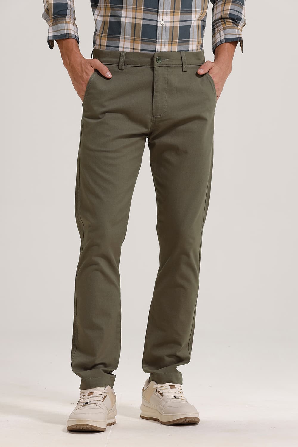 TAPERED FIT COTTON STRETCH TROUSER