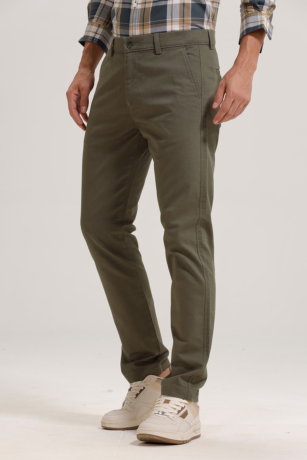 TAPERED FIT COTTON STRETCH TROUSER