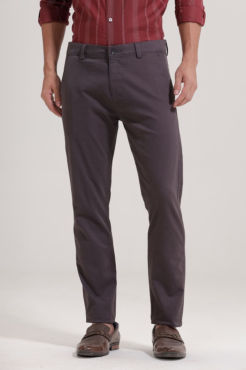 TAPERED FIT COTTON STRETCH TROUSER