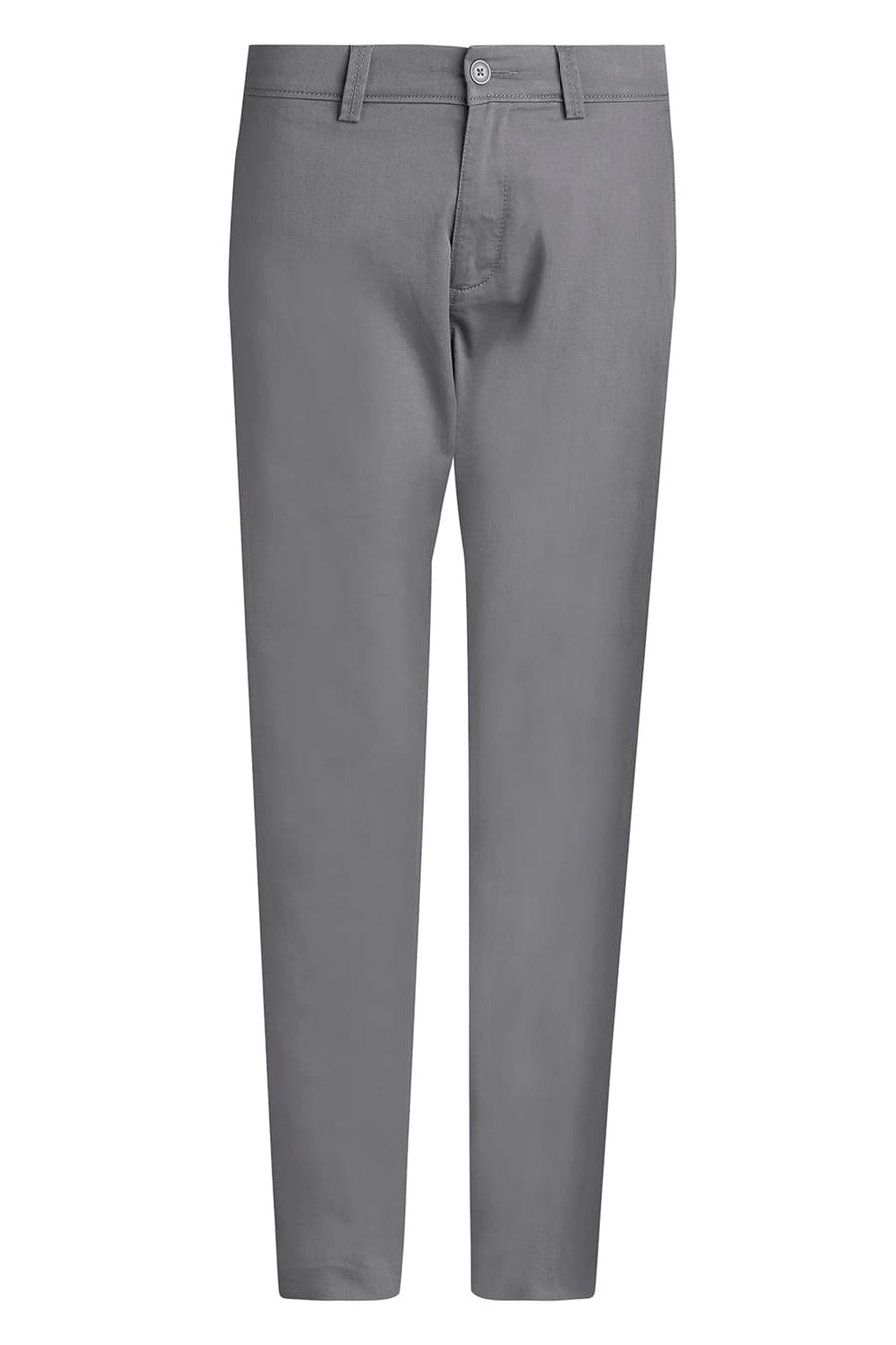 BASICS TAPERED FIT NEUTRAL GREY COTTON STRETCH TROUSER
