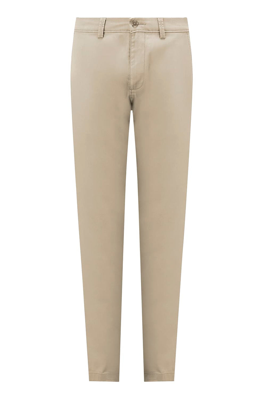 BASICS TAPERED FIT NOMAD BEIGE COTTON STRETCH STRUCTURE TROUSER