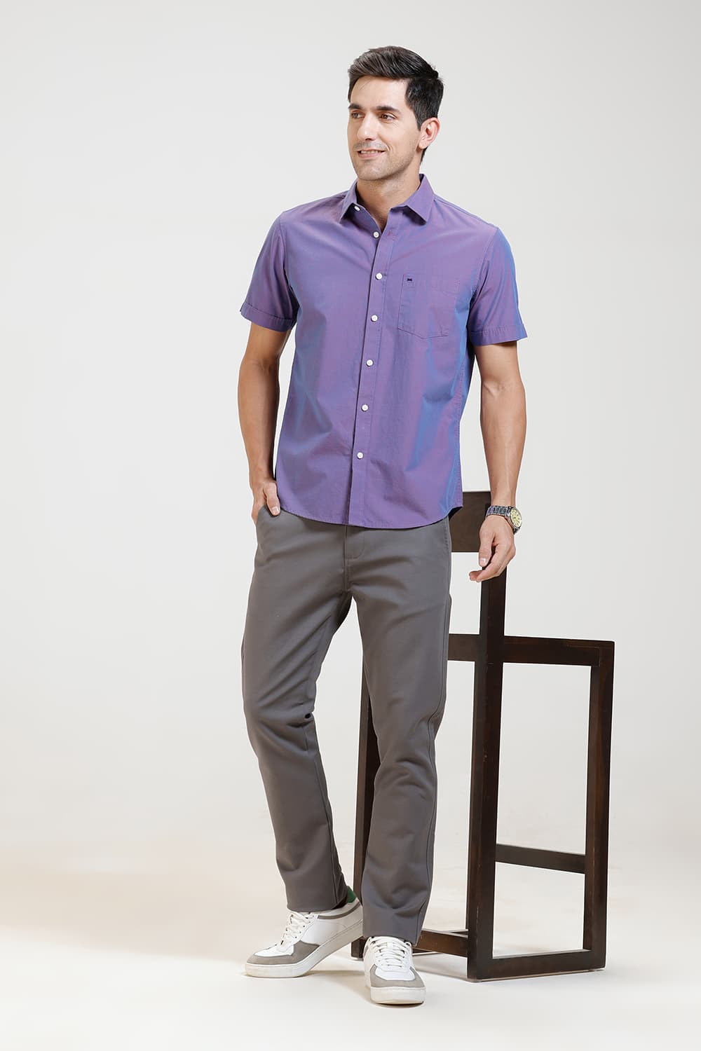 TAPERED FIT COTTON STRETCH TROUSER