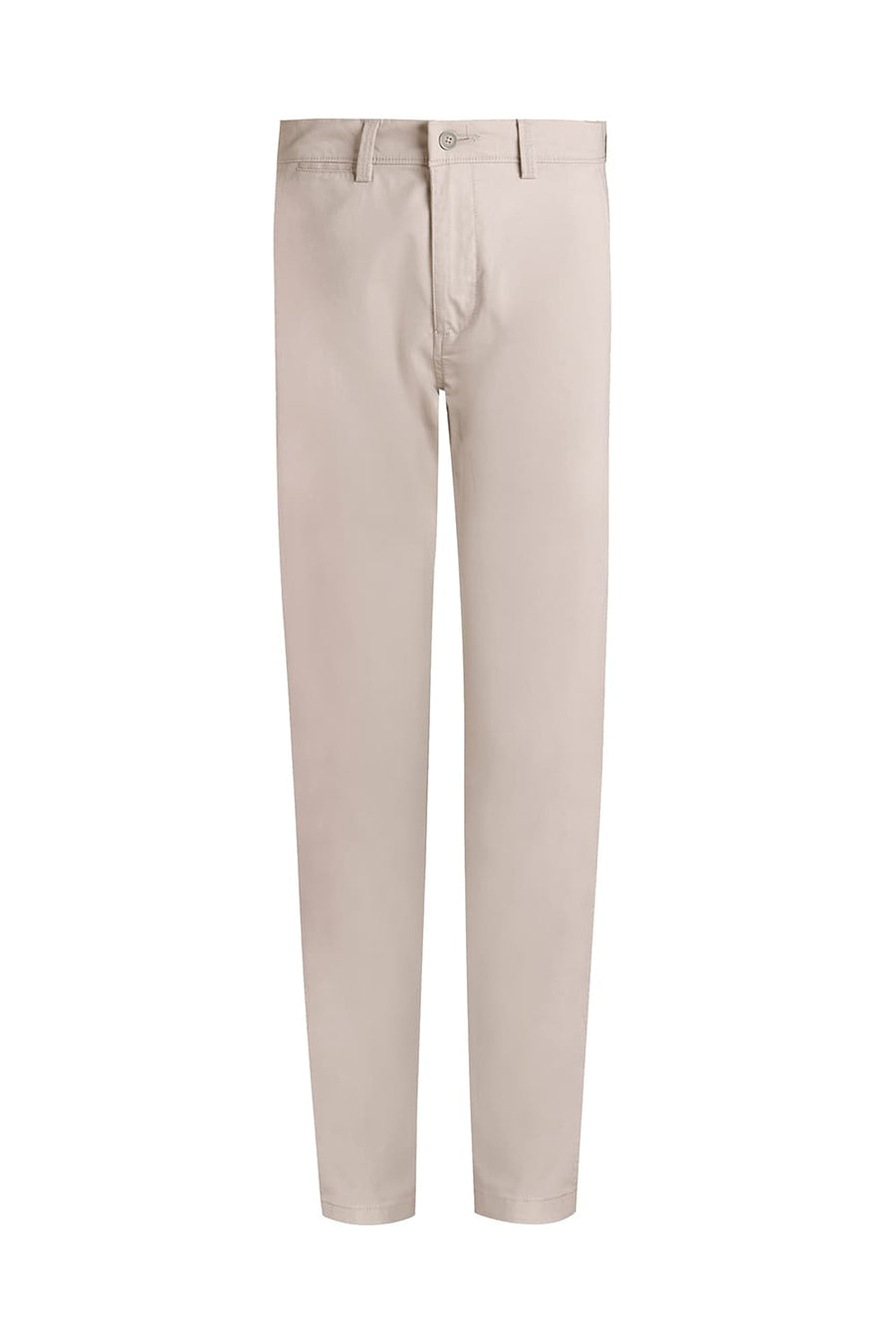 BASICS TAPERED FIT SILVER GREY COTTON STRETCH TROUSER