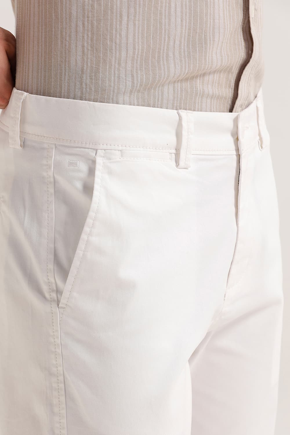 TAPERED FIT COTTON STRETCH TROUSER