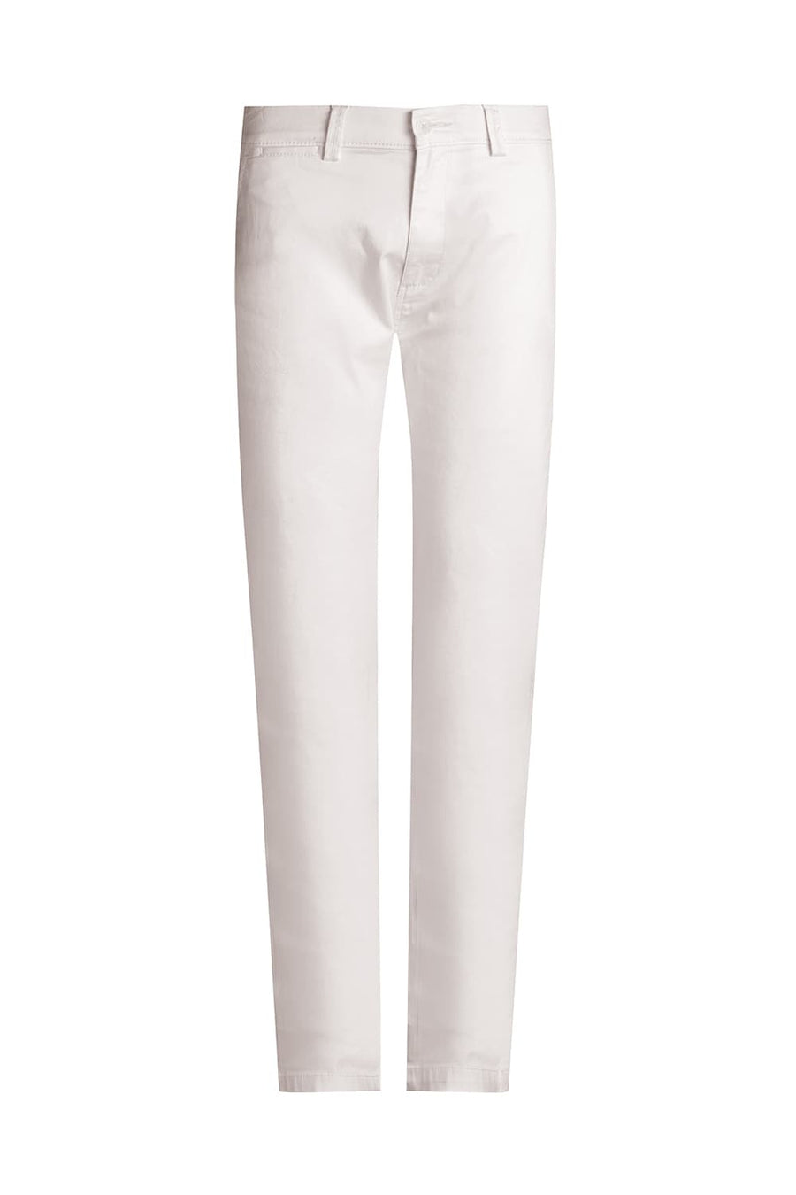 BASICS TAPERED FIT CLOUD WHITE COTTON STRETCH TROUSER