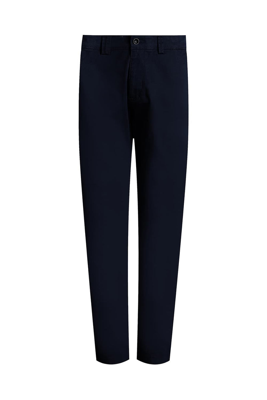 BASICS TAPERED FIT VULCAN NAVY COTTON STRETCH TROUSER