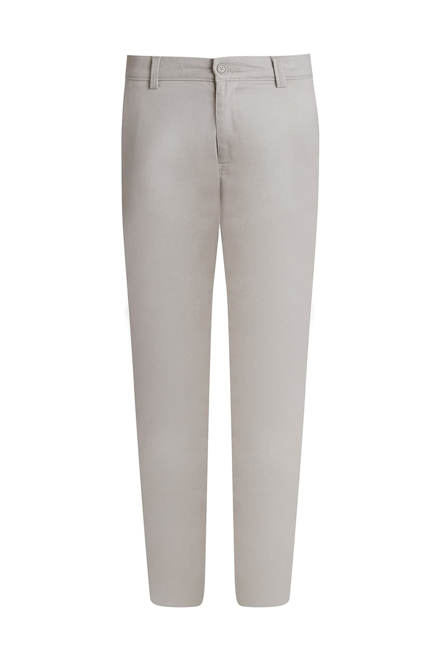 BASICS TAPERED FIT GRAY MORNING BLUE COTTON STRETCH TROUSER