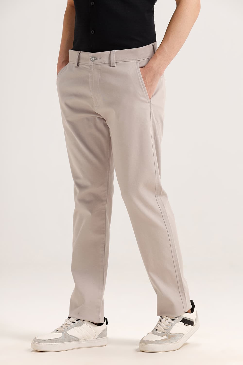 TAPERED FIT COTTON STRETCH TROUSER