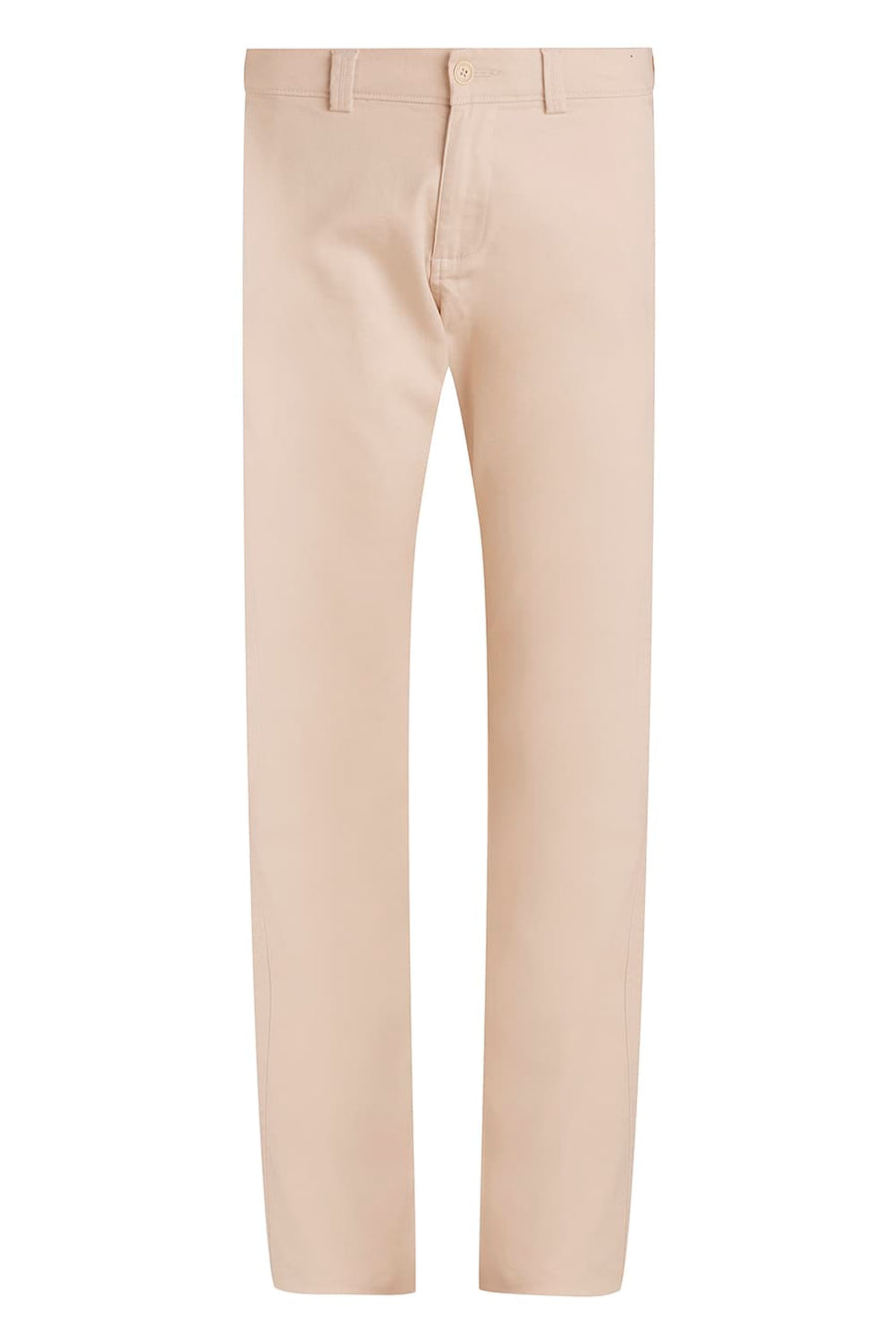 BASICS TAPERED FIT ALMOND BEIGE COTTON STRETCH TROUSER