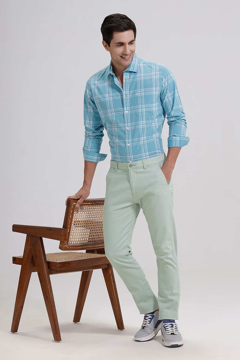 TAPERED FIT COTTON STRETCH TROUSER