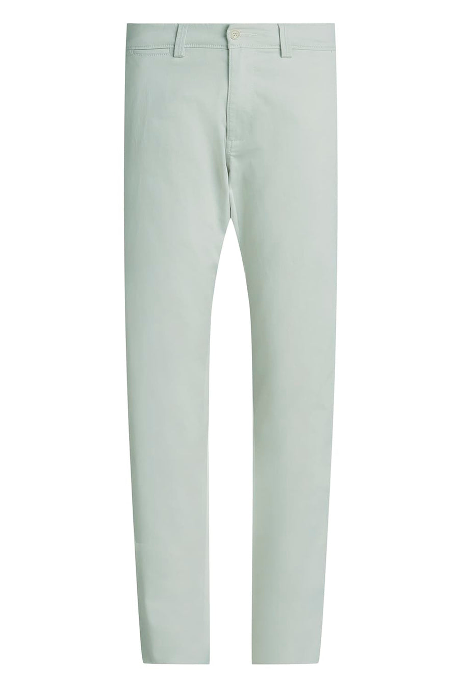 BASICS TAPERED FIT AQUA GREEN COTTON STRETCH TROUSER