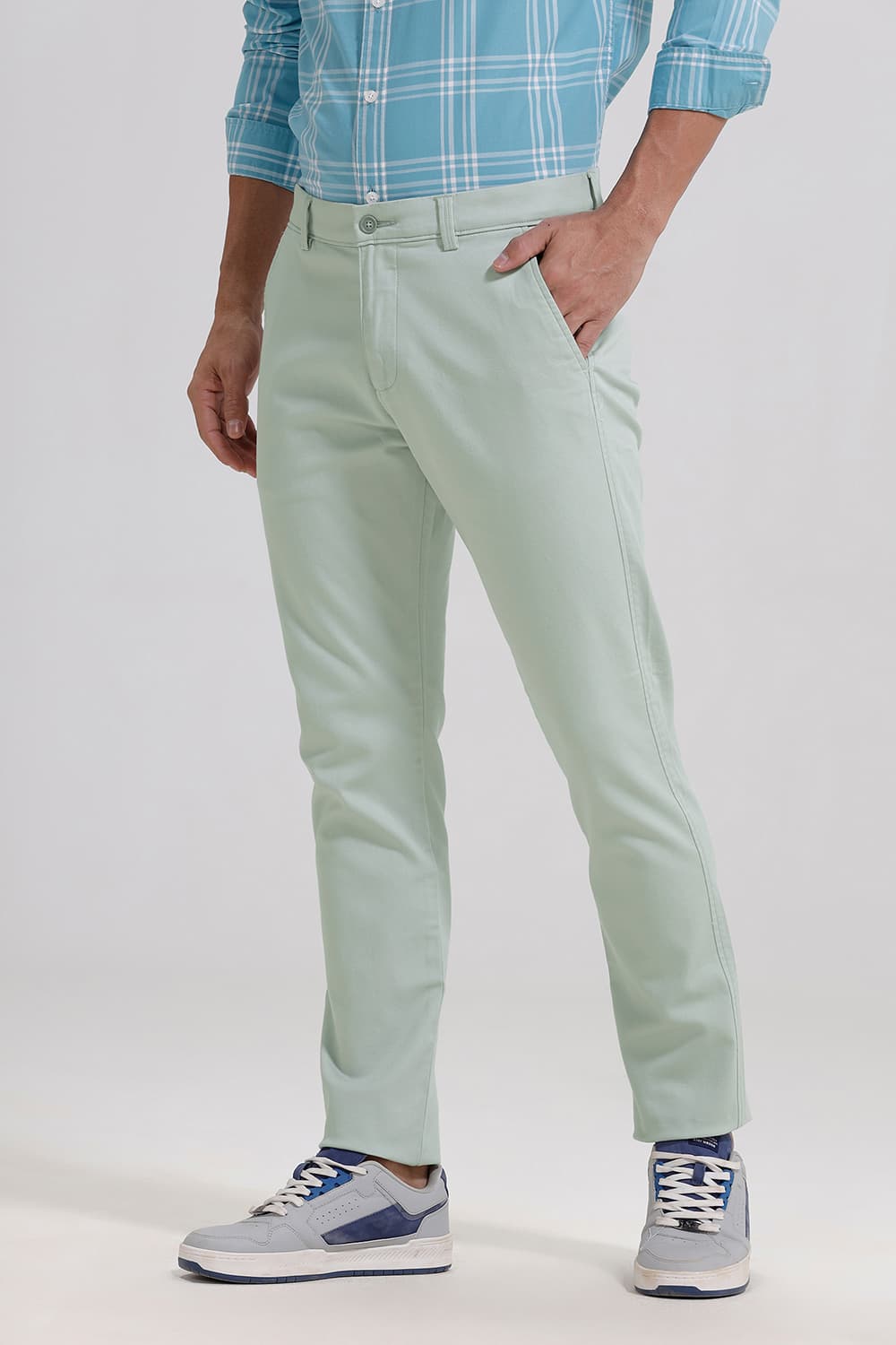 TAPERED FIT COTTON STRETCH TROUSER