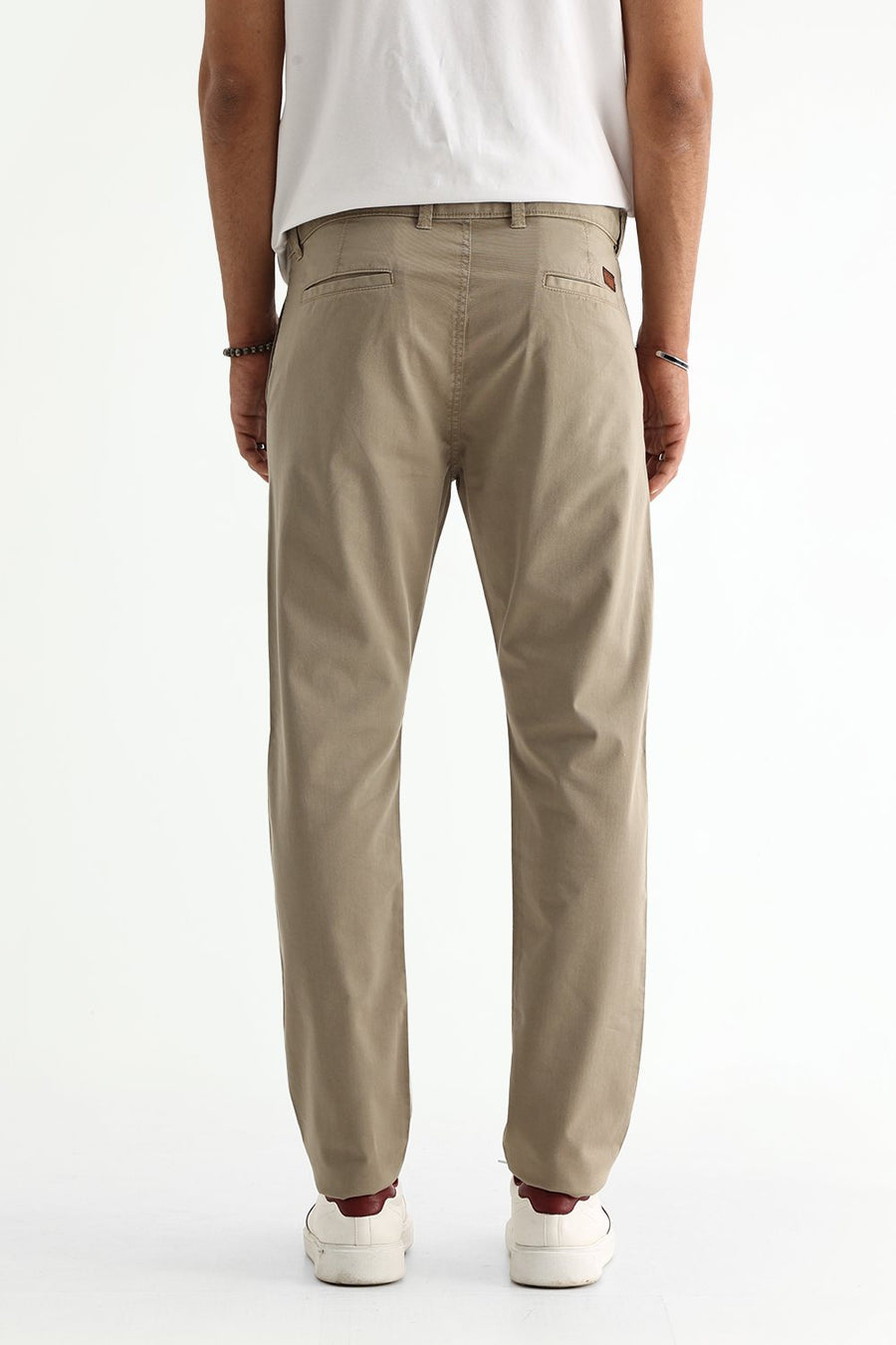 BASICS DRIFT FIT TUFFET KHAKI COTTON STRETCH TWILL TROUSER
