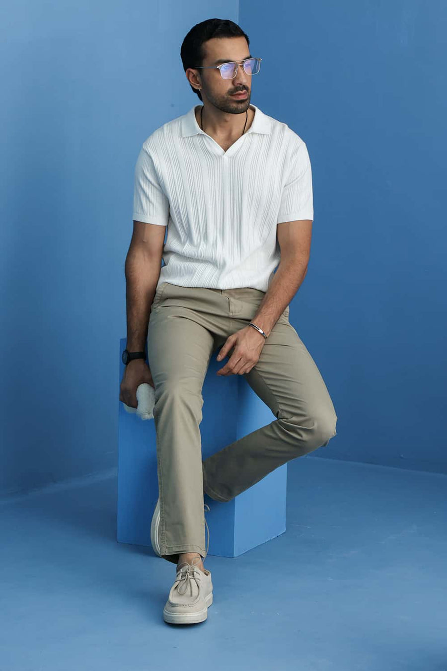 Basics Drift Fit Tuffet Khaki Cotton Stretch Twill Trouser