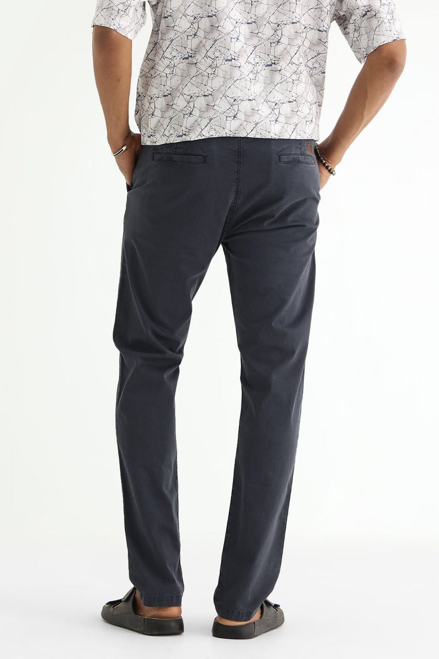 BASICS DRIFT FIT CARBON NAVY COTTON STRETCH TWILL TROUSER