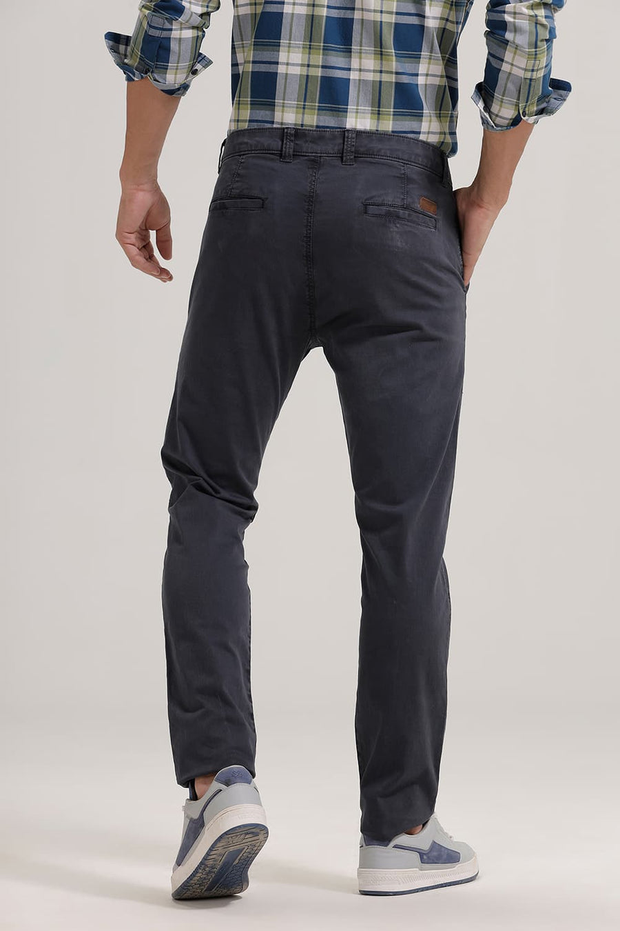 BASICS DRIFT FIT CARBON NAVY COTTON STRETCH TWILL TROUSER