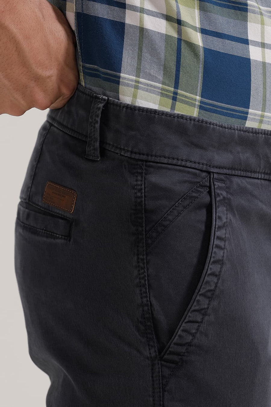 BASICS DRIFT FIT CARBON NAVY COTTON STRETCH TWILL TROUSER