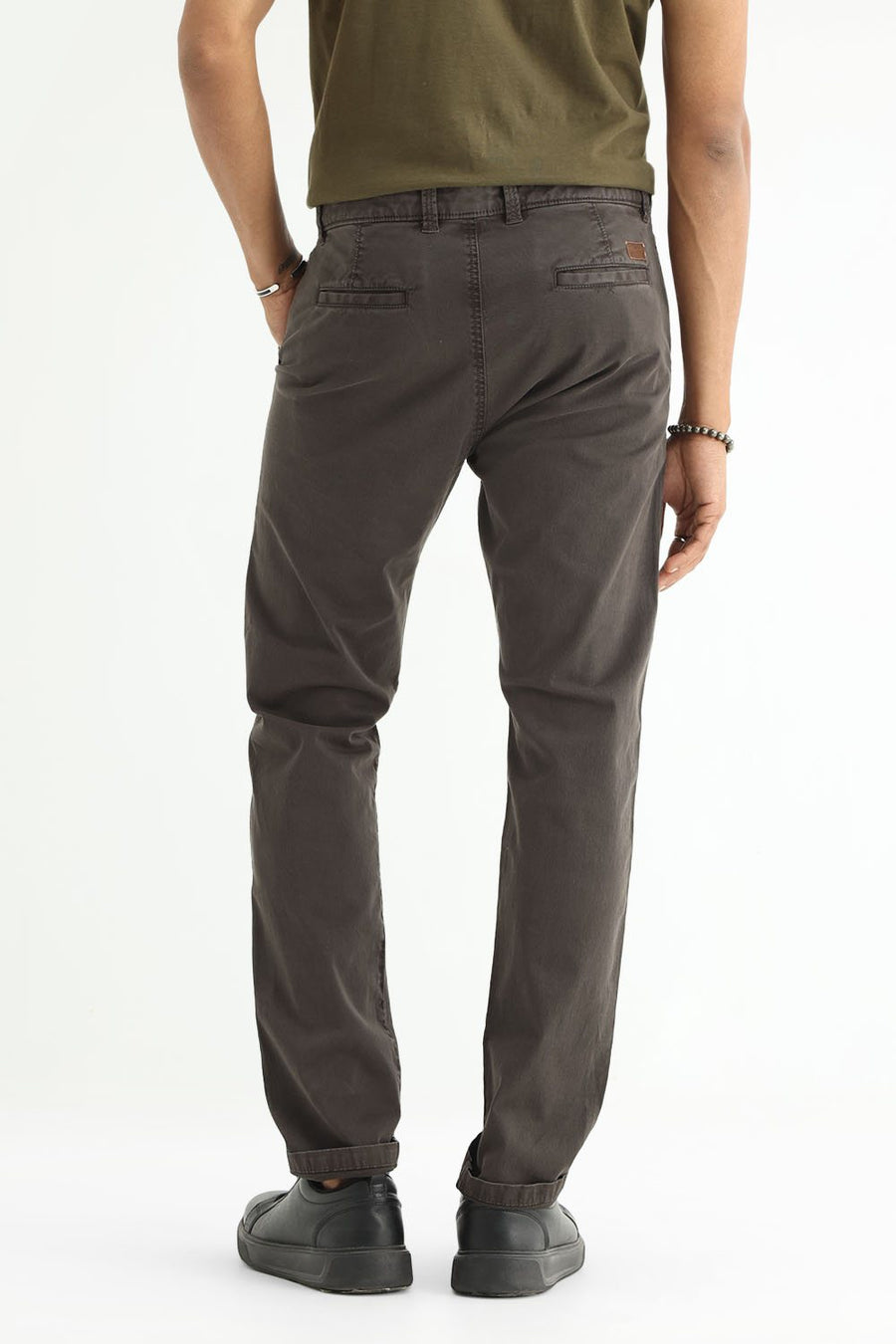 BASICS DRIFT FIT TURKISH COFFEE BROWN COTTON STRETCH TWILL TROUSER