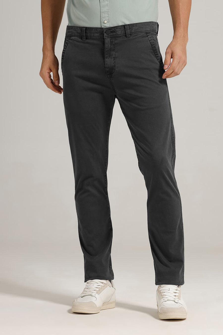 BASICS DRIFT FIT TURKISH COFFEE BROWN COTTON STRETCH TWILL TROUSER