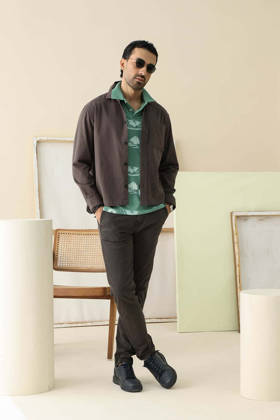 Basics Drift Fit Turkish Coffee Brown Cotton Stretch Twill Trouser