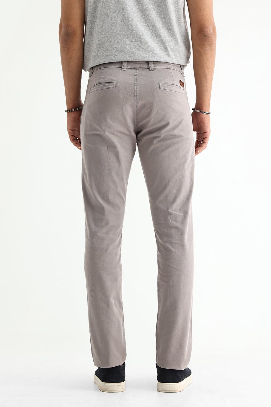 BASICS DRIFT FIT FLINT GREY COTTON STRETCH TWILL TROUSER
