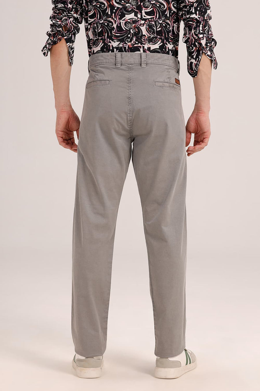 BASICS DRIFT FIT FLINT GREY COTTON STRETCH TWILL TROUSER