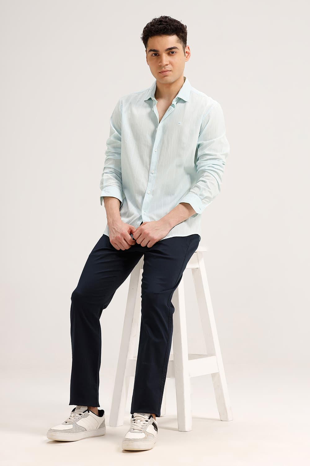 TAPERED FIT COTTON STRETCH TROUSER