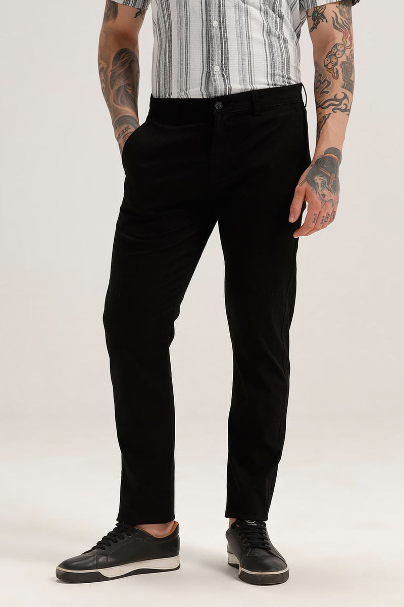 TAPERED FIT COTTON STRETCH TROUSER