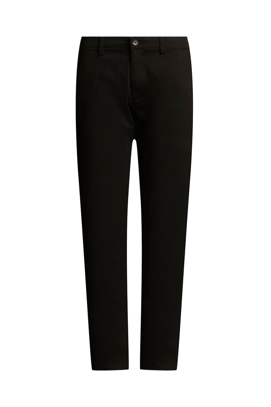 BASICS TAPERED FIT PIRATE BLACK COTTON STRETCH TROUSER