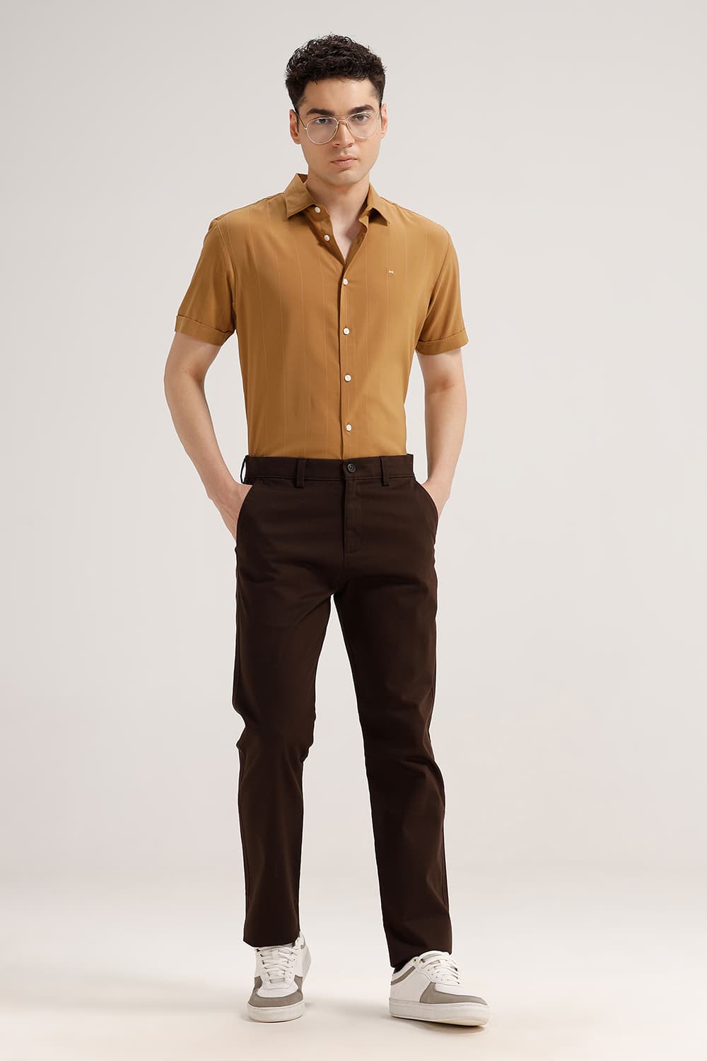 TAPERED FIT COTTON STRETCH TROUSER