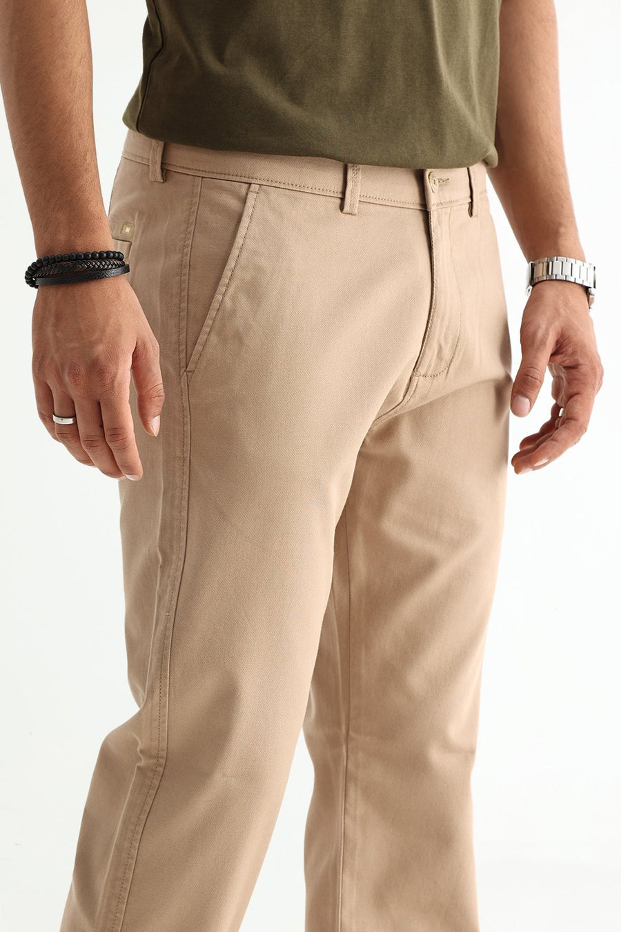 BASICS SKINNY FIT  COTTON STRETCH STRUCTURE TROUSER