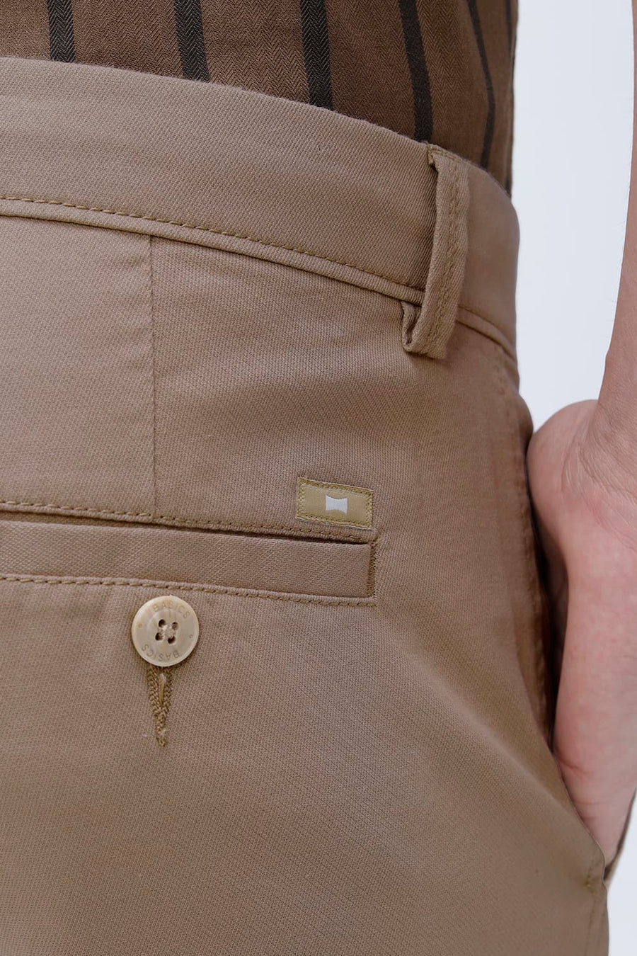 BASICS SKINNY FIT  COTTON STRETCH STRUCTURE TROUSER