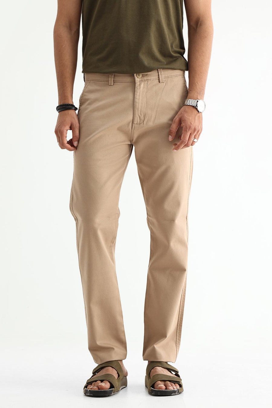 BASICS SKINNY FIT  COTTON STRETCH STRUCTURE TROUSER
