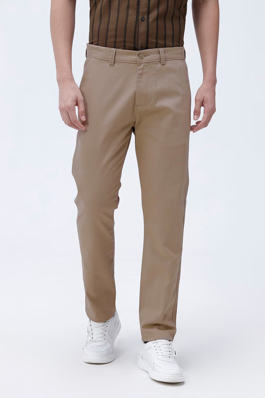 BASICS SKINNY FIT  COTTON STRETCH STRUCTURE TROUSER