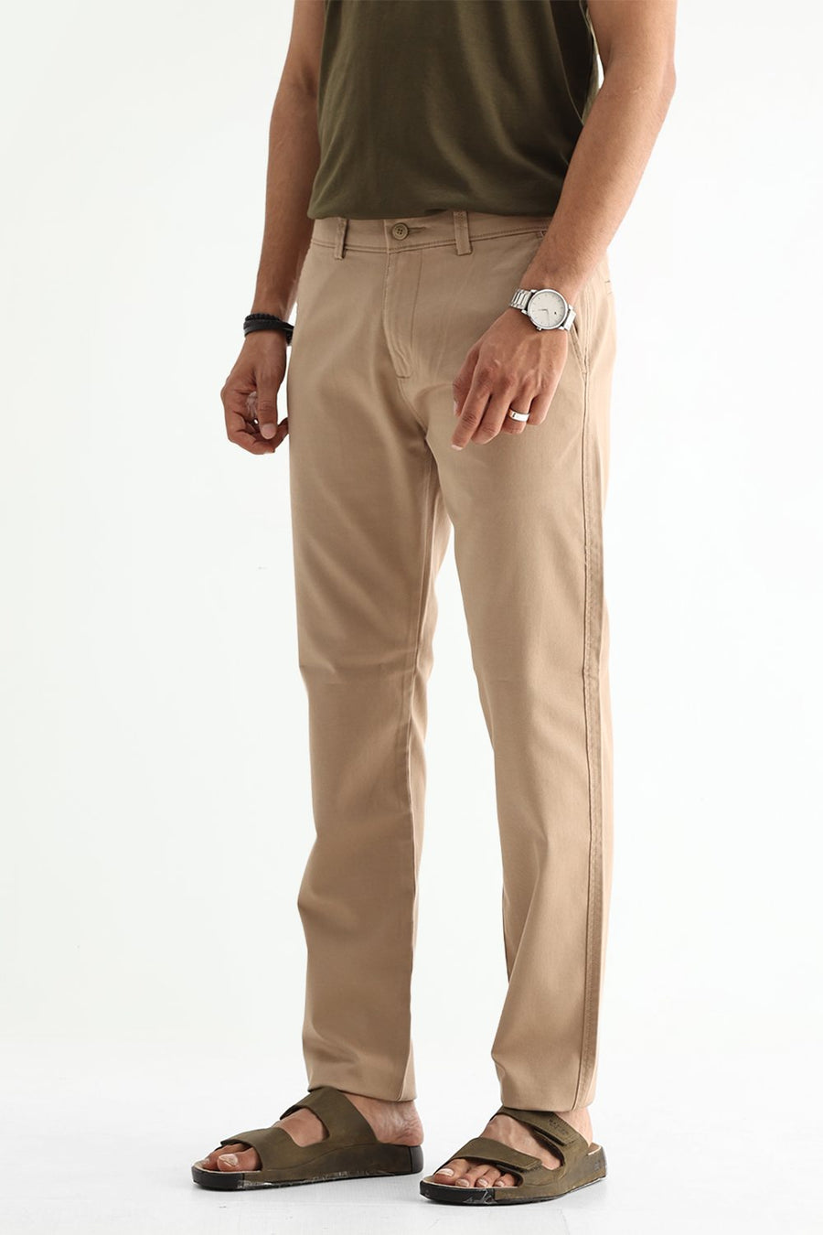 BASICS SKINNY FIT  COTTON STRETCH STRUCTURE TROUSER