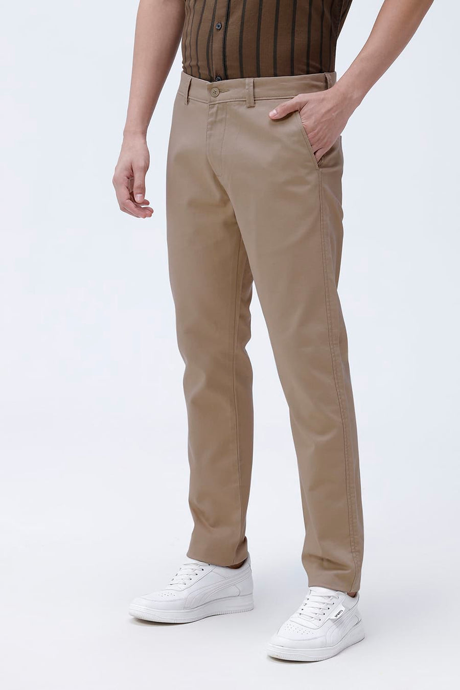 BASICS SKINNY FIT  COTTON STRETCH STRUCTURE TROUSER