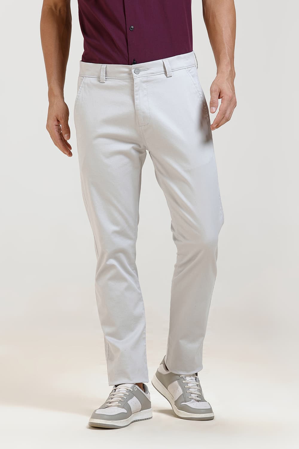 TAPERED FIT COTTON STRETCH TROUSER