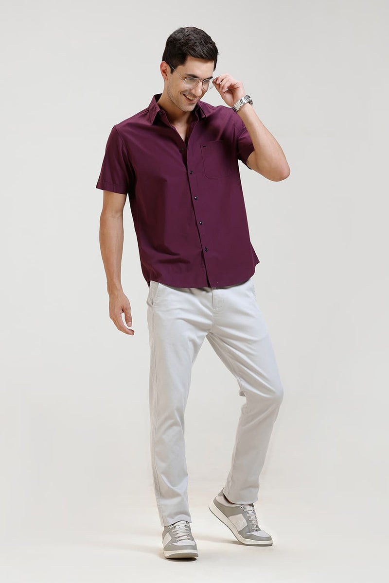 TAPERED FIT COTTON STRETCH TROUSER