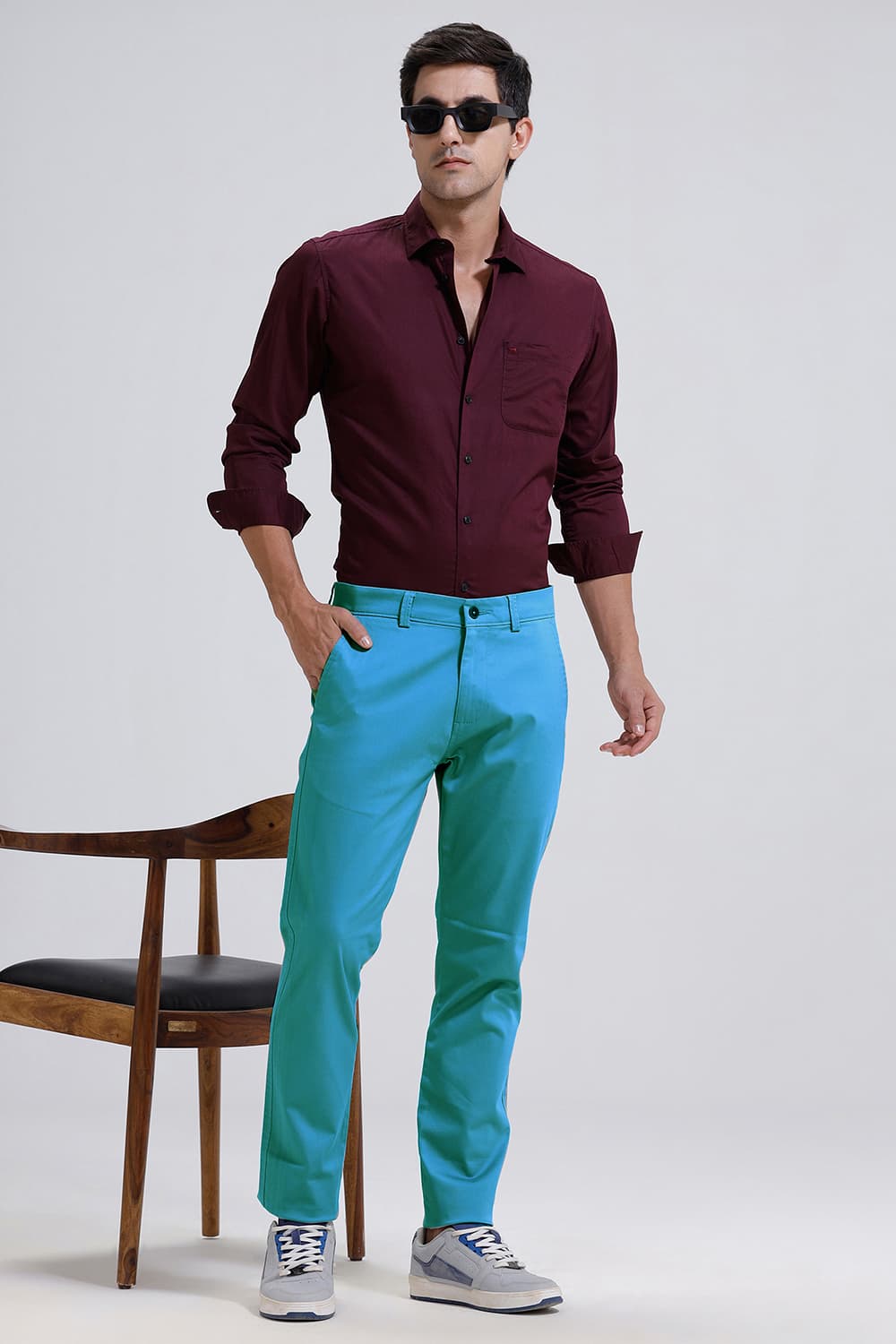 TAPERED FIT COTTON STRETCH TROUSER