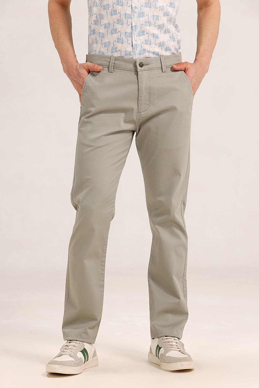 TAPERED FIT COTTON STRETCH TROUSER