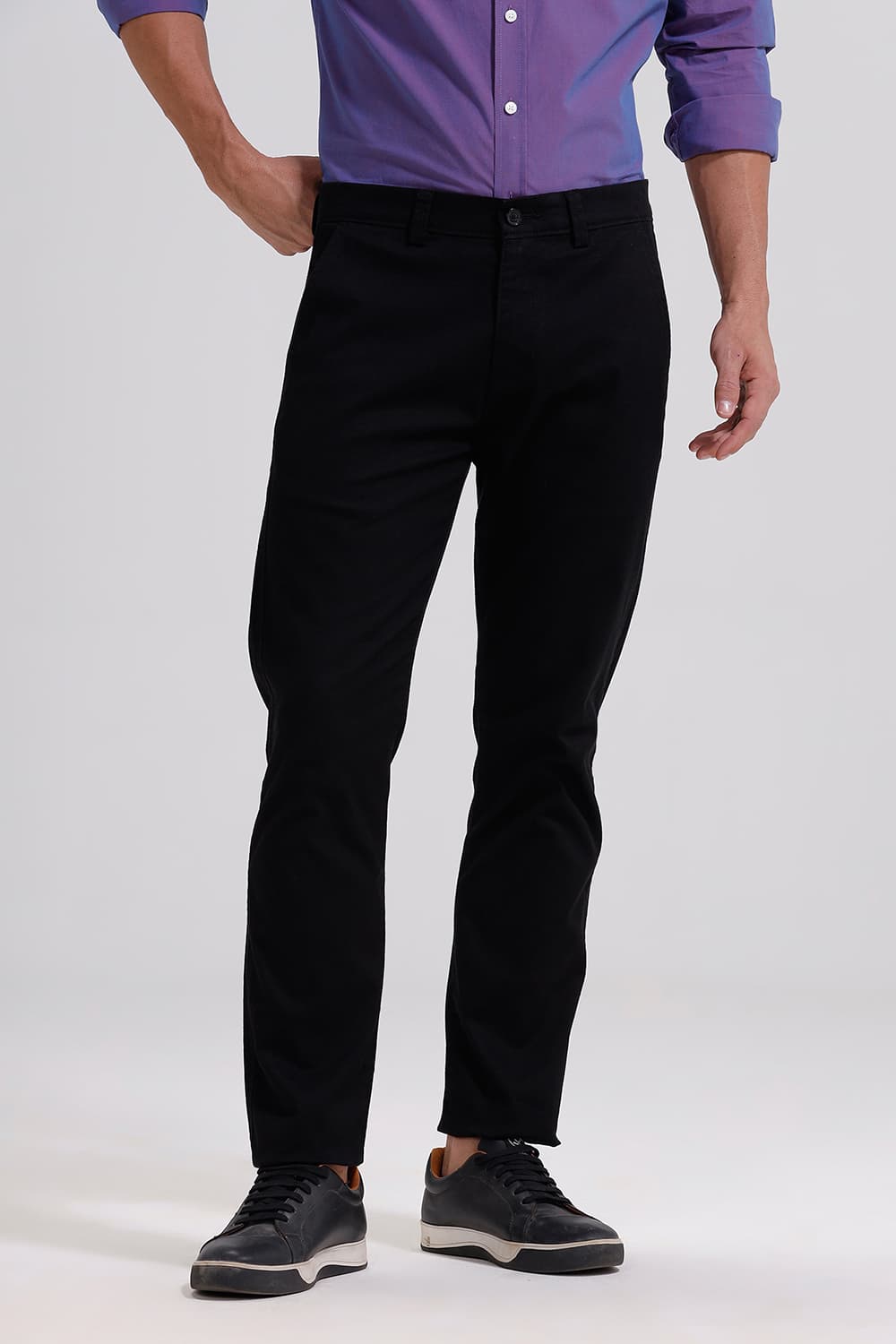 TAPERED FIT COTTON STRETCH TROUSER
