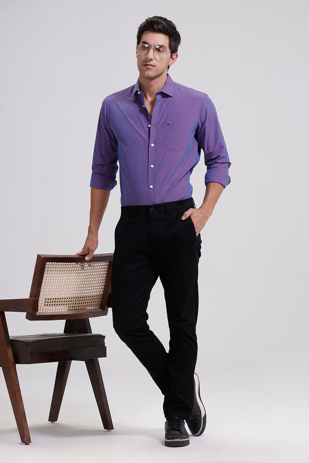 TAPERED FIT COTTON STRETCH TROUSER