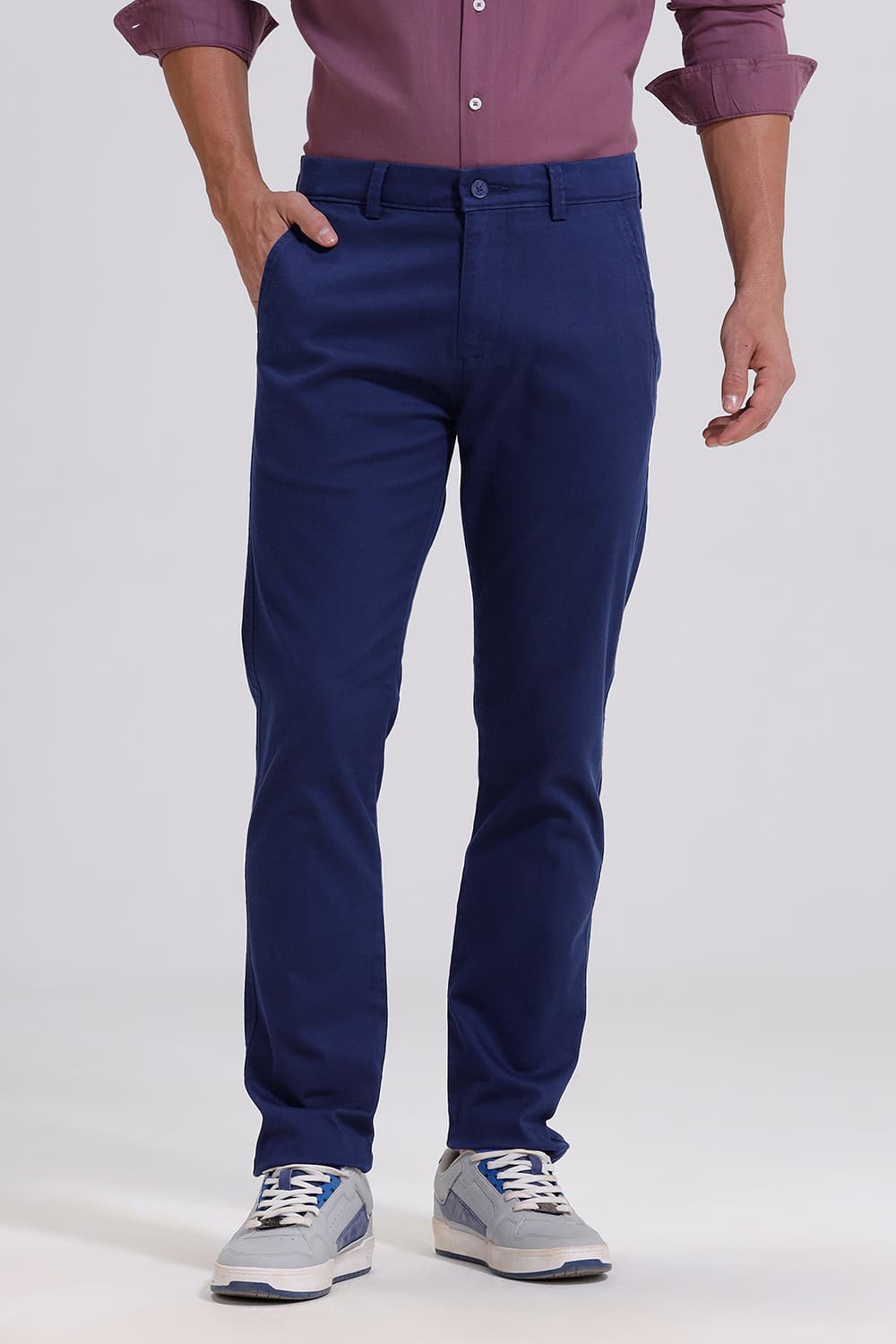 TAPERED FIT COTTON STRETCH TROUSER