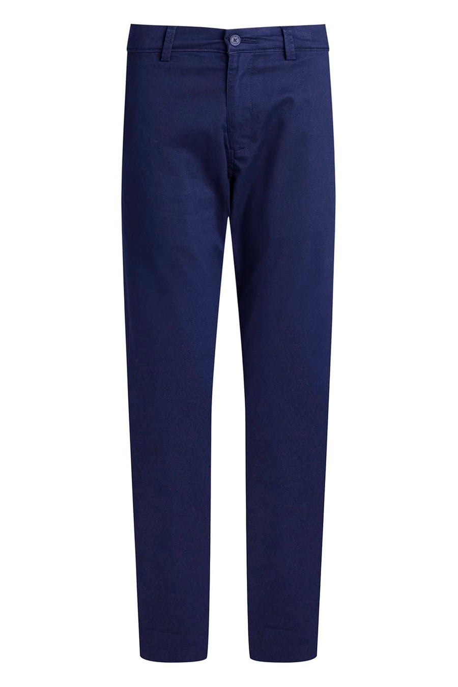 BASICS TAPERED FIT REFLECTING NAVY COTTON STRETCH TROUSER