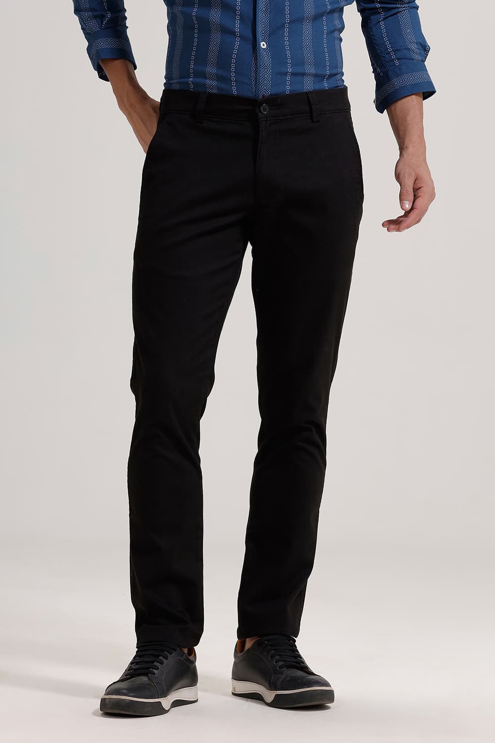 TAPERED FIT COTTON STRETCH TROUSER