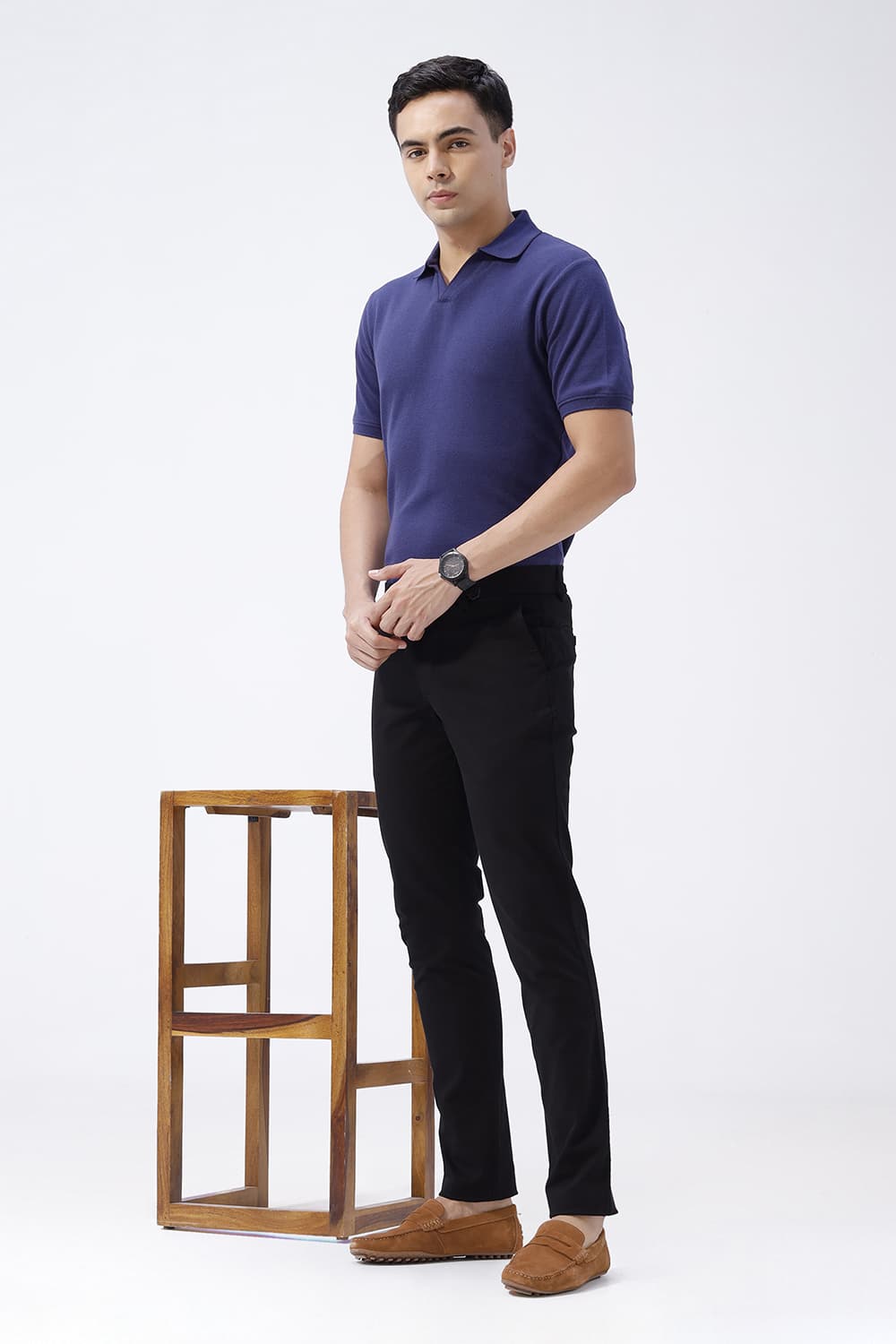 TAPERED FIT COTTON STRETCH TROUSER