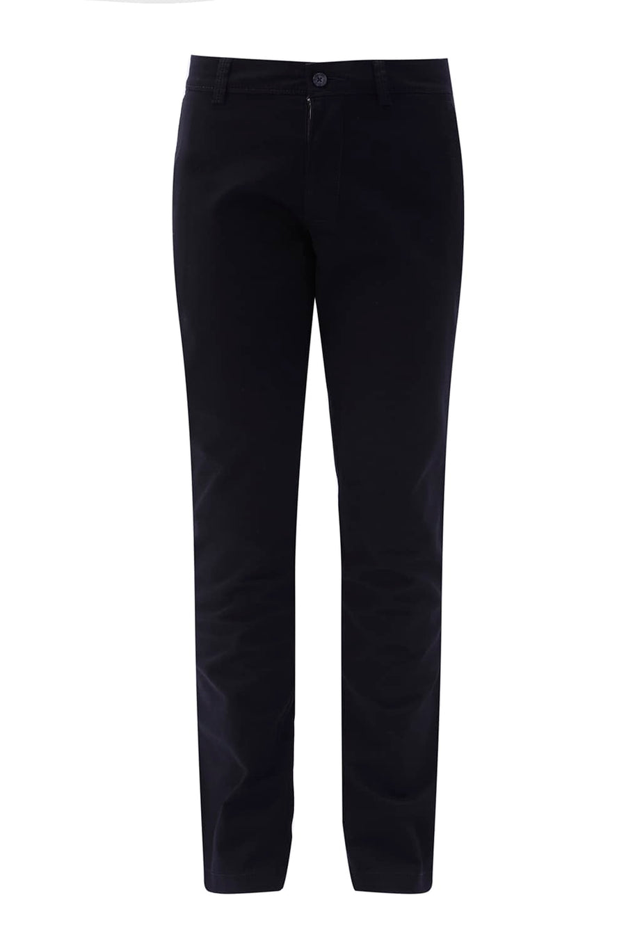 BASICS TAPERED FIT AFTER DARK BROWN COTTON STRETCH TROUSER