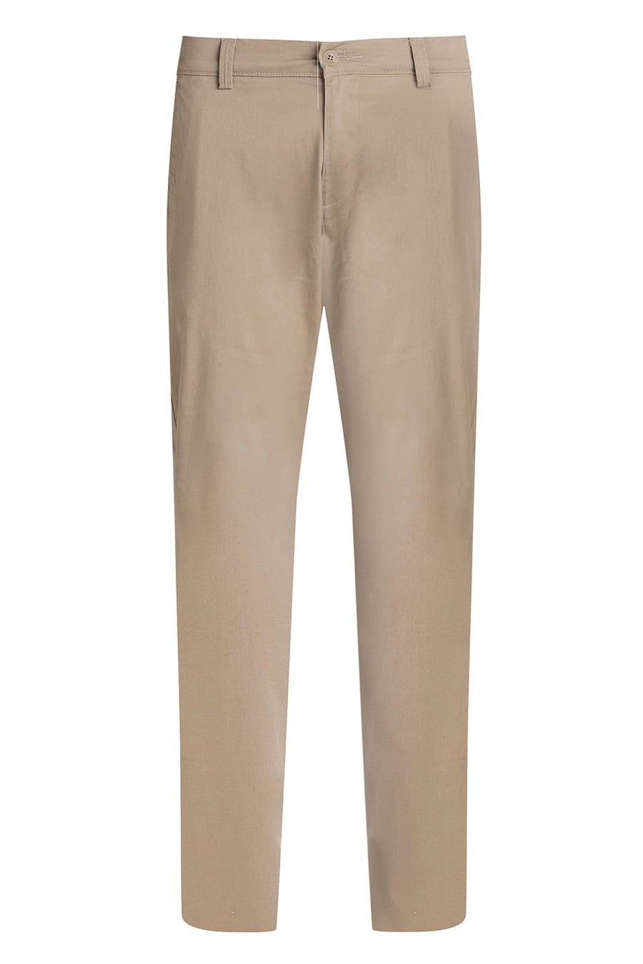 BASICS TAPERED FIT DUNE KHAKI COTTON STRETCH TROUSER